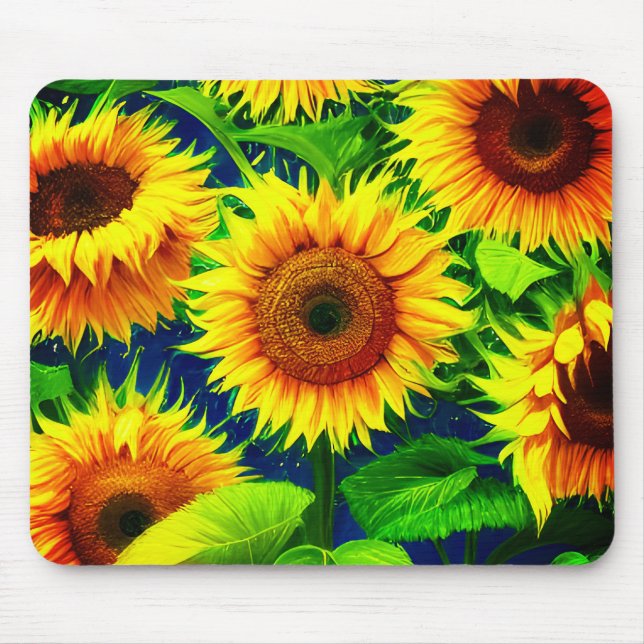 Sunflower Art Mouse Pad (Front)