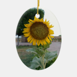 Sunflower Art Print Ceramic Ornament
