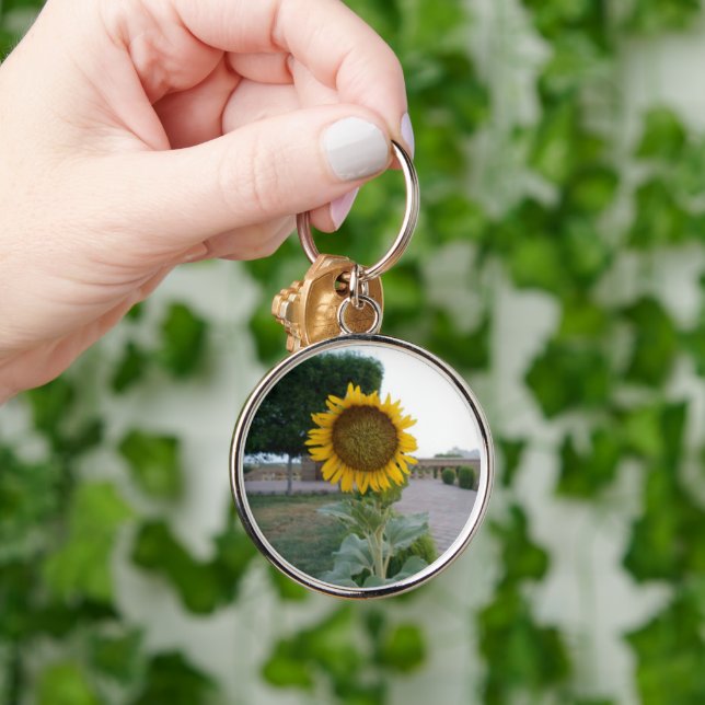 Sunflower Art Print Keychain (Hand)