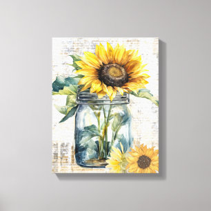 Sunflower art - wrapped canvas