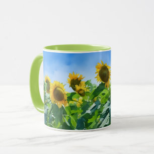 Sunflower Art Yellow Flower Nature Mug Cup