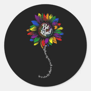 Sunflower Autism Awareness Be Kind Puzzle Mom Supp Classic Round Sticker