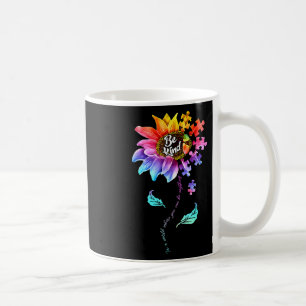 Sunflower Autism Awareness Be Kind Puzzle Mom Supp Coffee Mug