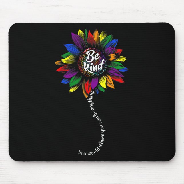 Sunflower Autism Awareness Be Kind Puzzle Mom Supp Mouse Pad (Front)
