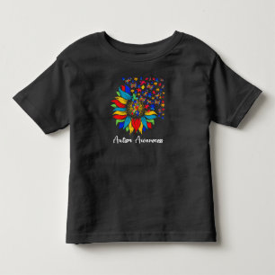 Sunflower Autism Awareness Day Love Puzzle Ribbon Toddler T-shirt