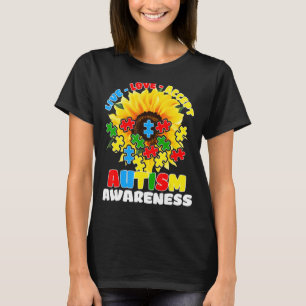 Sunflower Autism Awareness Live Love Accept Autist T-Shirt