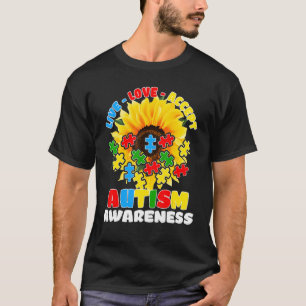 Sunflower Autism Awareness Live Love Accept Autist T-Shirt
