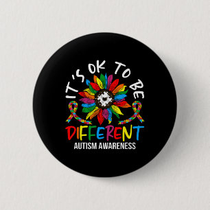 Sunflower Autism Awareness Month For Autism Awaren 2 Inch Round Button