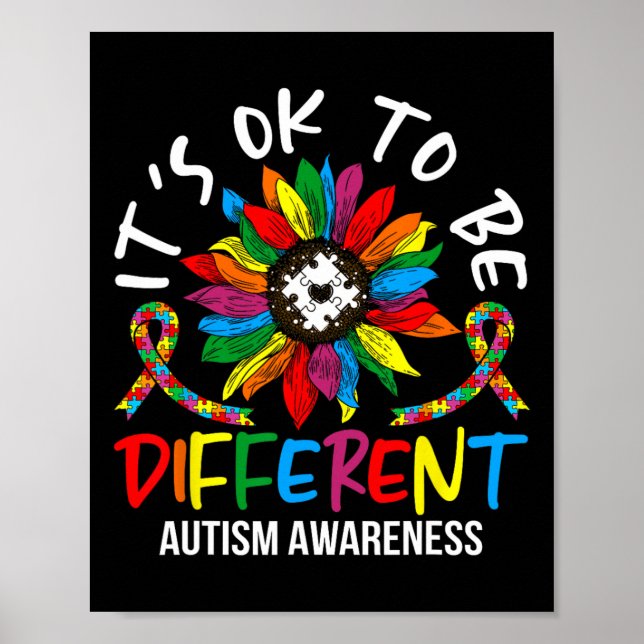 Sunflower Autism Awareness Month For Autism Awaren Poster (Front)