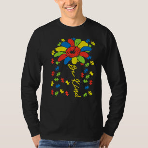 Sunflower Autism Awareness Support Puzzles Be Kind T-Shirt