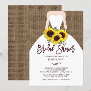 Sunflower Autumn Bride Bridal Shower Invitation