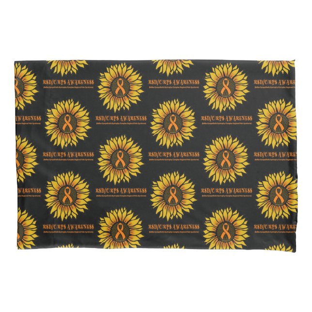 Sunflower/Awareness...RSD/CRPS Pillowcase (Front-Left)