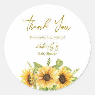 Sunflower | Baby In Bloom Baby Shower Classic Round Sticker