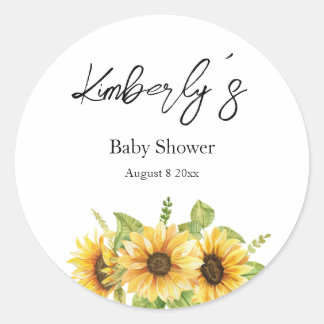Sunflower | Baby In Bloom Baby Shower Classic Round Sticker