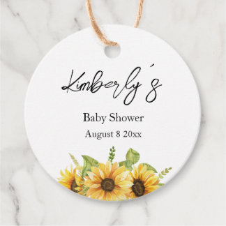 Sunflower | Baby In Bloom Baby Shower Favour Tags