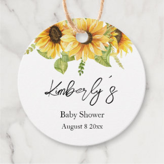Sunflower | Baby In Bloom Baby Shower Favour Tags