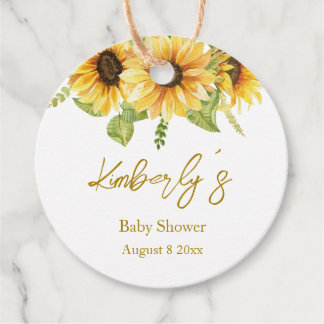Sunflower | Baby In Bloom Baby Shower Favour Tags