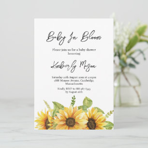 Sunflower Baby in Bloom Baby Shower Invitation