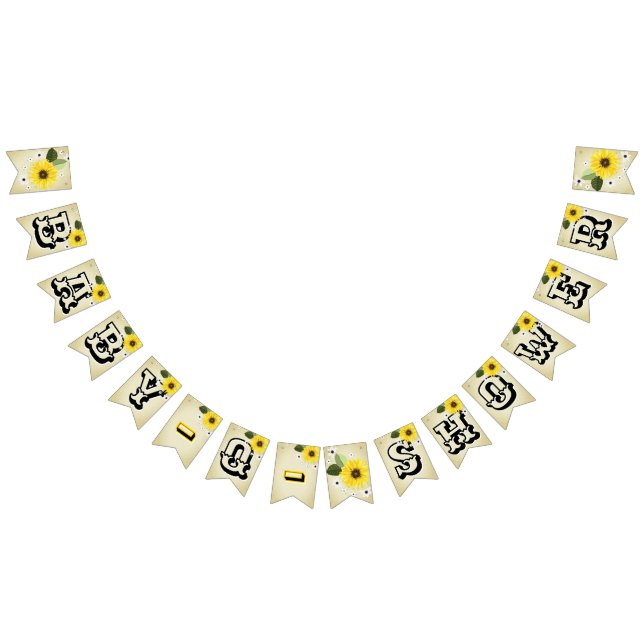 Sunflower Baby Q Bunting Flags (All)