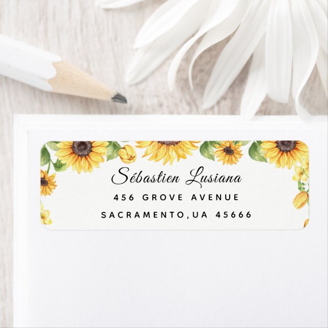 Sunflower Baby shower Adresse de retour (En situation)