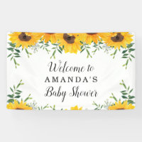 Sunflower Baby Shower Backdrop Banner