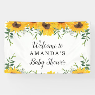 Sunflower Baby Shower Backdrop Banner