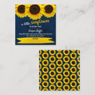 Sunflower Baby Shower Diaper Raffle Enclosure Card
