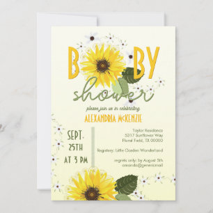 Sunflower  Baby Shower Invitation