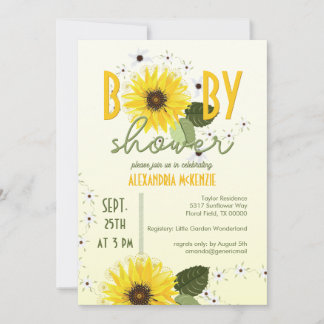 Sunflower  Baby Shower Invitation