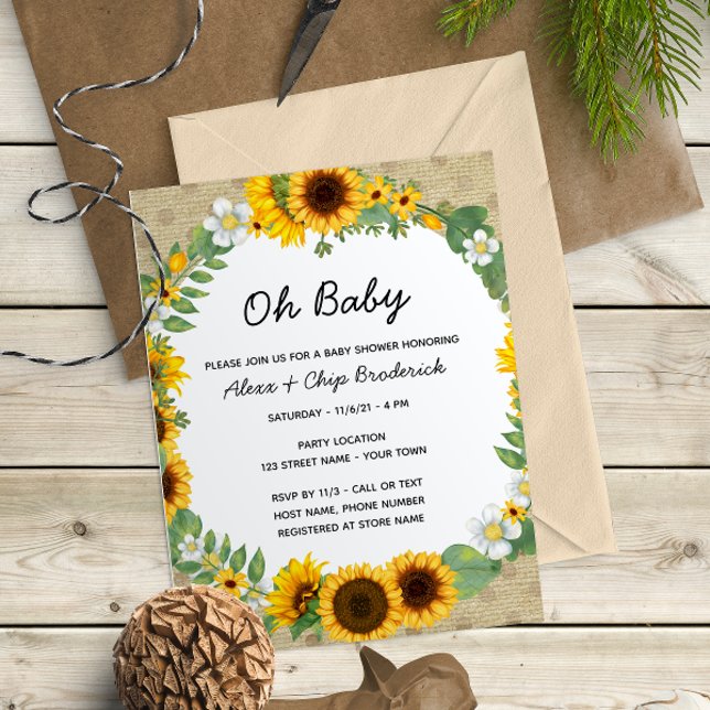 Sunflower Baby Shower Invitation (Creator Uploaded)