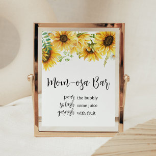 Sunflower Baby Shower Mom Osa Bar Poster