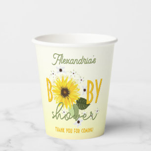 Sunflower Baby Shower Paper Cups