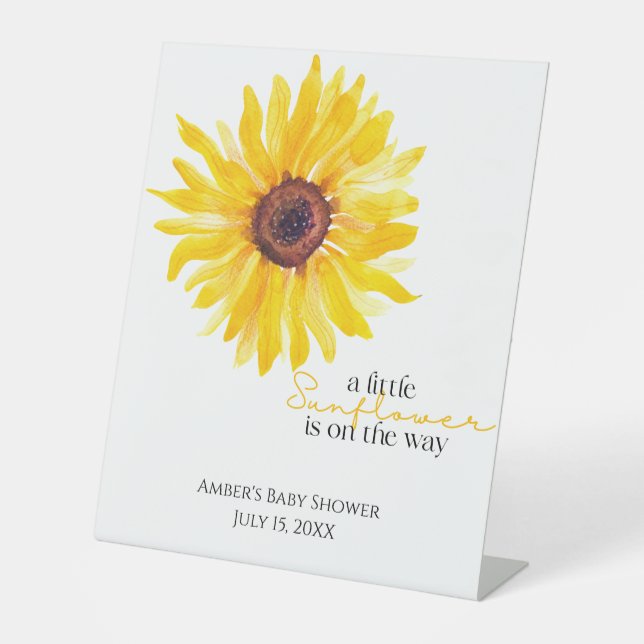 Sunflower Baby Shower Pedestal Sign (Front)