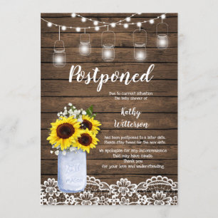 Sunflower Baby shower Postponed Announcement