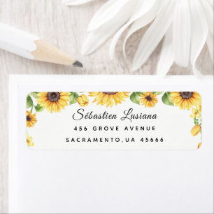Sunflower  Baby Shower Return Address