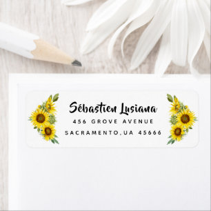 Sunflower  Baby Shower Return Address