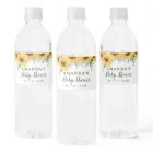 Sunflower Baby Shower Water Bottle Label Set