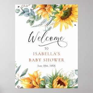 Sunflower Baby Shower Welcome Sign