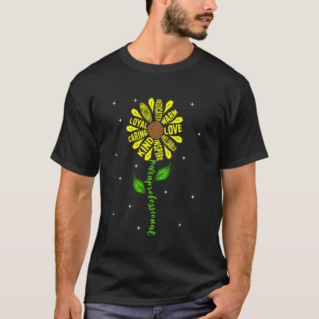 Sunflower Back To School Professional Paraeducator T-Shirt (Front)