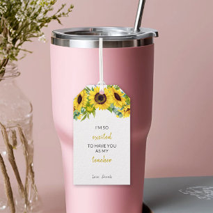 Sunflower Back to School Thank You Teacher Mentor Gift Tags