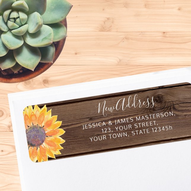 Sunflower Barn Wood New Home Return Address (Creator Uploaded)