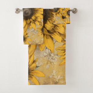 Sunflower Bath Towel Set