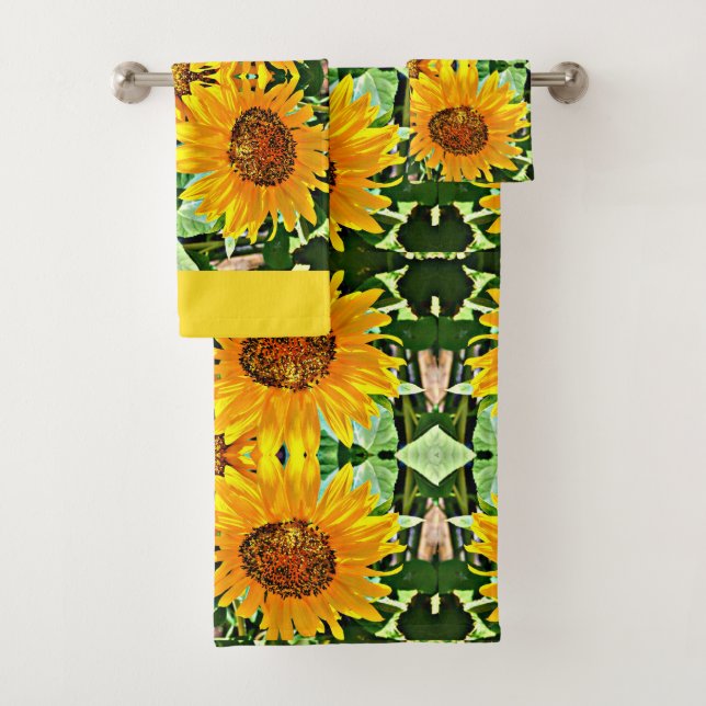 Sunflower Bathroom Towel Set (Insitu)