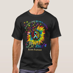Sunflower Be Kind Puzzle Support Autism Awareness  T-Shirt