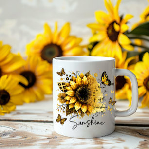 Sunflower Be the Sunshine Quote   Coffee Mug