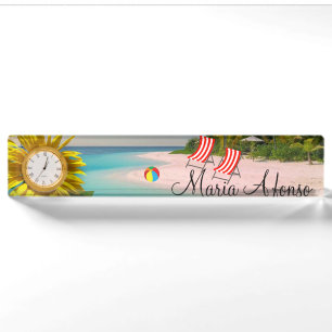 Sunflower Beach Desk Nameplate