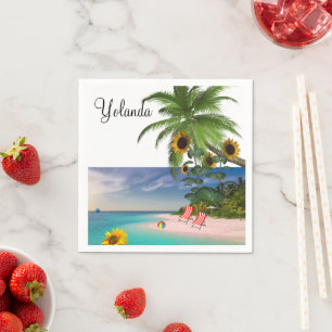 Sunflower Beach Paper Napkins