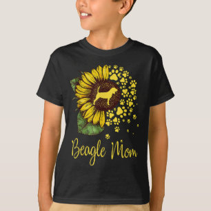 Sunflower Beagle Mom Dog Lover T-Shirt