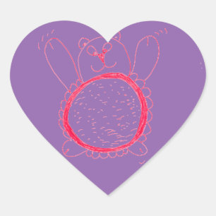 Sunflower Bear Heart Stickers