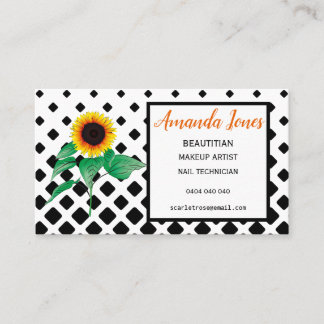 Sunflower Beautician Appointment Business Cards